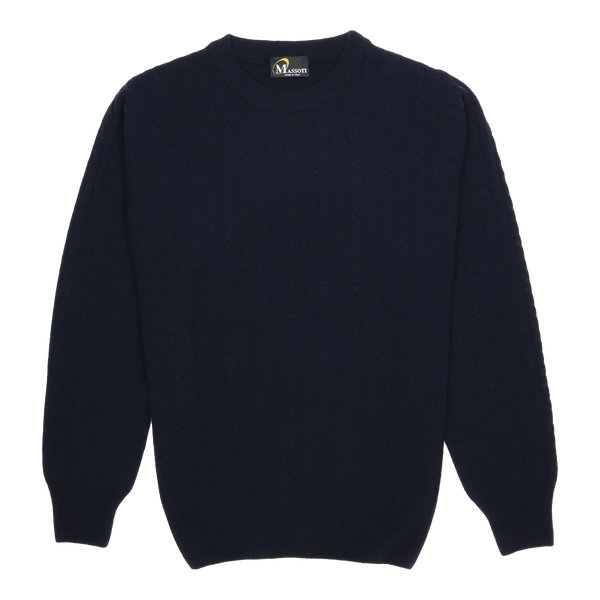 Franco Ponti Crew Neck Cable Sweater for Men