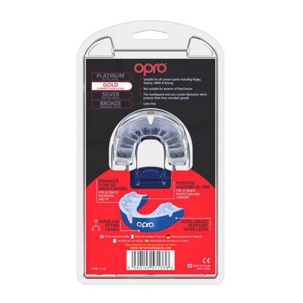 Opro Ortho Gold Mouthguard in Dark Blue/Pearl