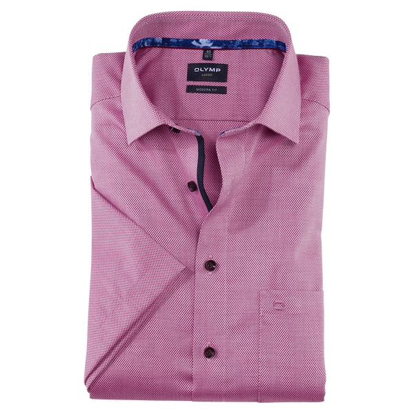 OLYMP Short Sleeve Shirt With Trim for Men