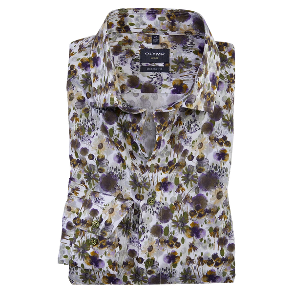 OLYMP Long Sleeve Floral Print Shirt for Men