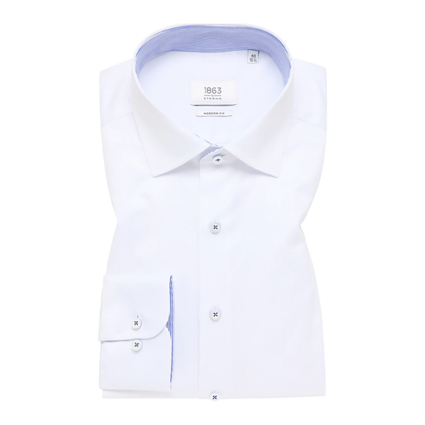 Eterna Plain Shirt With Trim for Men