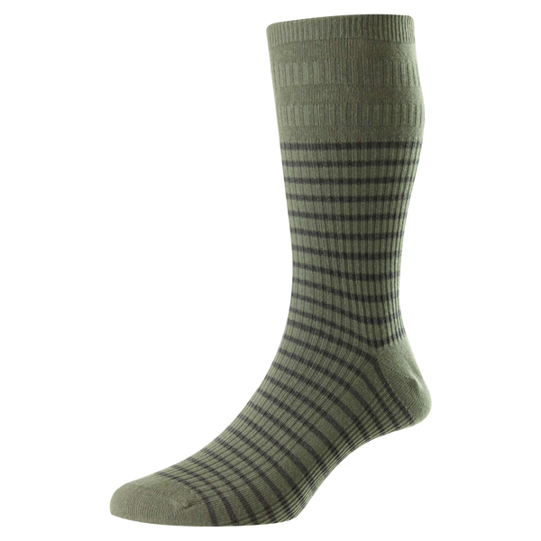HJ Hall HJ940 Stripe Cotton Softop Socks for Men