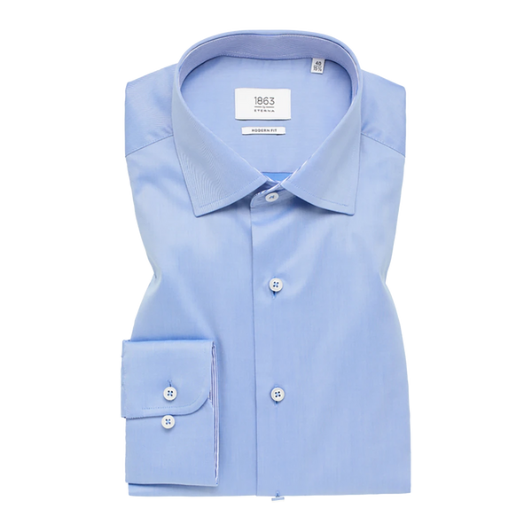 Eterna Plain Shirt With Trim for Men