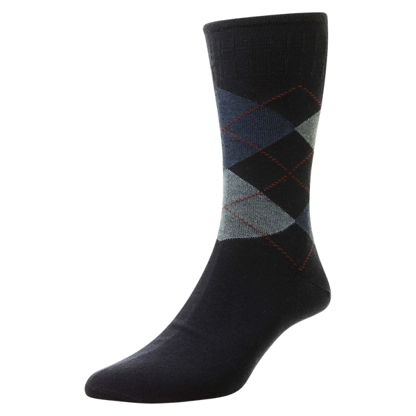 HJ Hall HJ89 Argyle Cotton Softop Socks for Men
