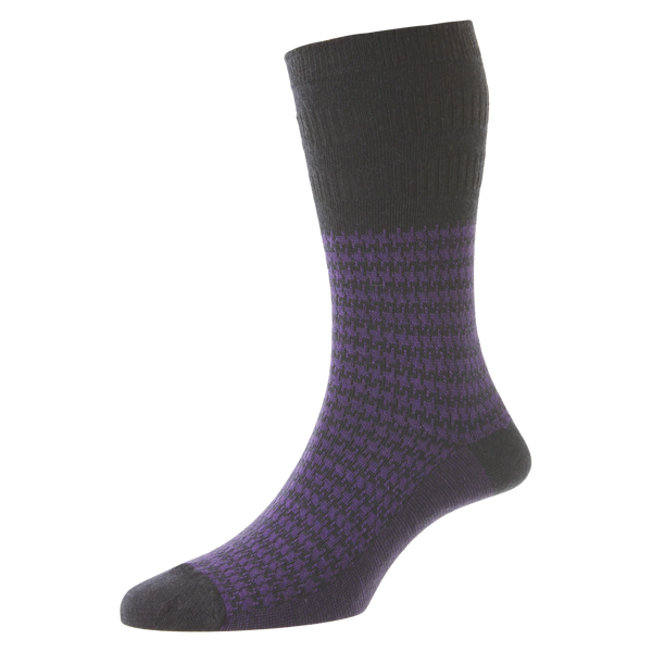 HJ Hall HJ988 Houndstooth Wool Softop® Socks for Men