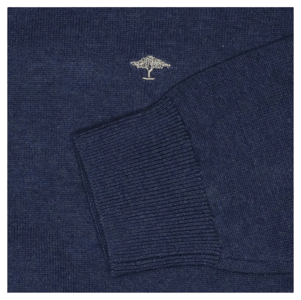 Fynch-Hatton Blue Troyer-Zip Superfine Half-Zip Sweater | Bortex Fynch-Hatton Blue Troyer-Zip Superfine Half-Zip Sweater | Bortex