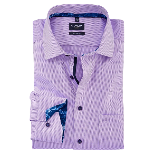 OLYMP Modern Fit Trim Long Sleeve Shirt for Men