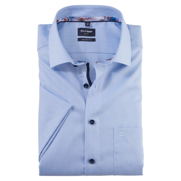 OLYMP Short Sleeve Shirt With Trim for Men